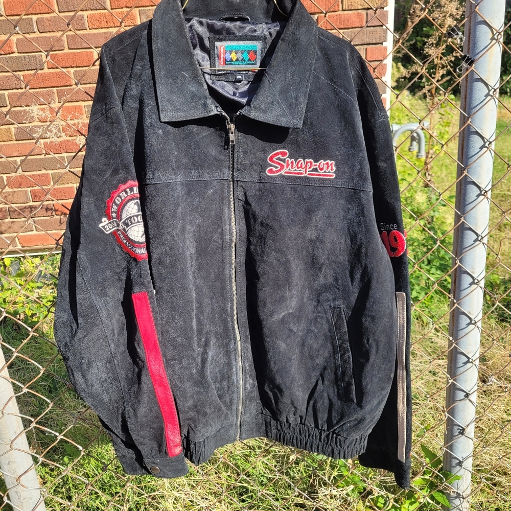Snap On Tools 2008 Special Edition Choco Black Suede Zip Jacket Men's 2XL READ